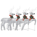 VidaXL Weihnachtsrentier 4 Stk. 80 LEDs silberfarben