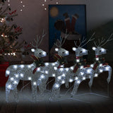 VidaXL Weihnachtsrentier 4 Stk. 80 LEDs silberfarben