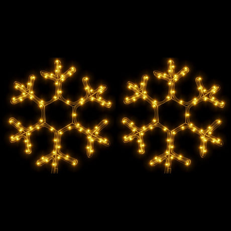 Vidaxl kerstfiguur sneeuwvlok met led's 2 st 38x37 cm warmwit