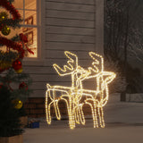 VidaXL Weihnachtsfigur Rentier 2 Stück 76x42x87 cm warmweiß