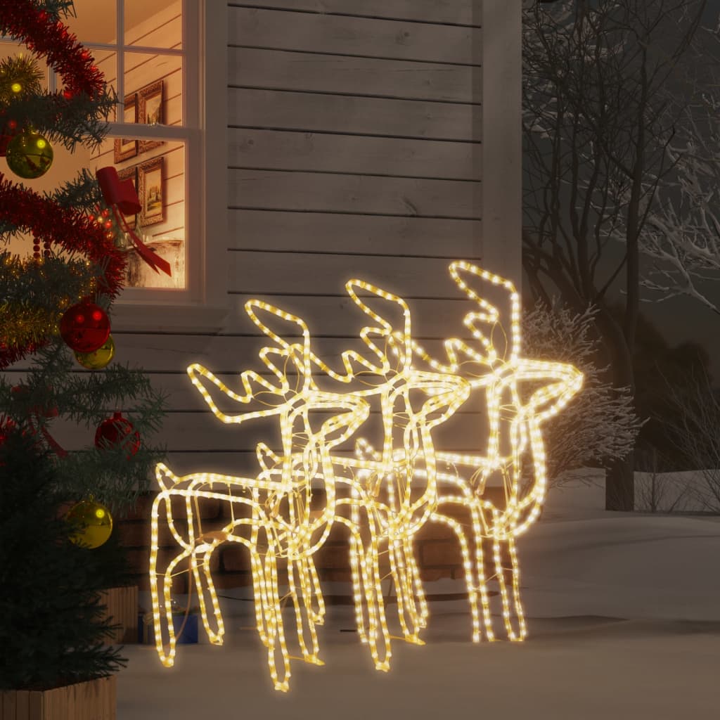 VidaXL Weihnachtsfigur Rentier 3 Stück 76x42x87 cm warmweiß