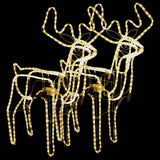 VidaXL Weihnachtsfigur Rentier mit beweglichem Kopf 2 Stk. Warmweiß