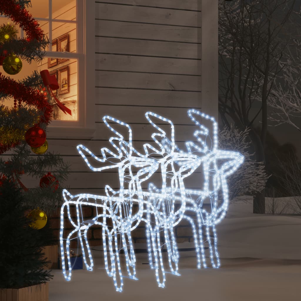VidaXL Weihnachtsfigur Rentier 3 Stück 76x42x87 cm kaltweiß