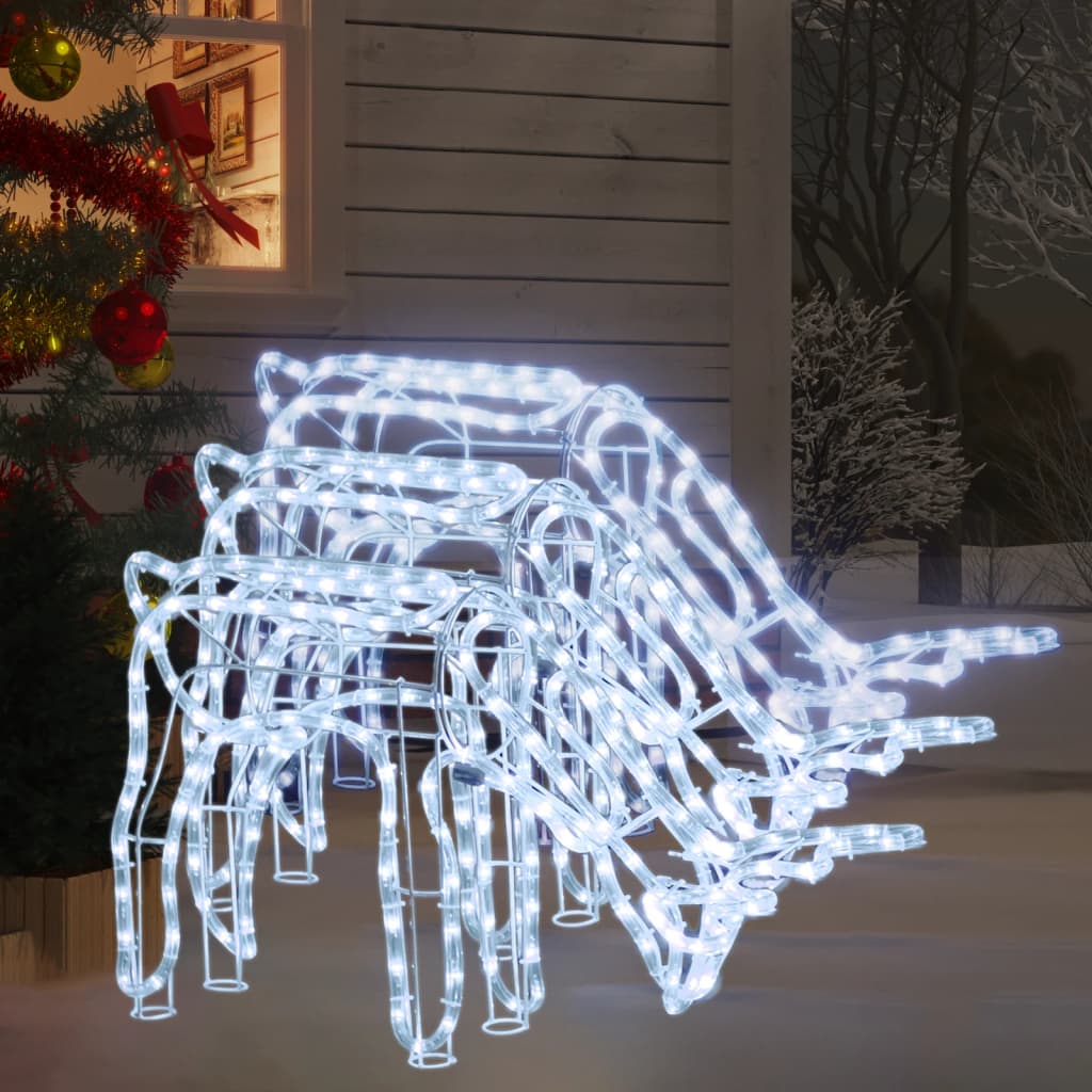 VidaXL Weihnachtsfigur Rentier 3 Stück 73x31x45 cm kaltweiß