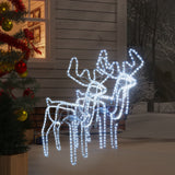 Vidaxl Christmas Figure Rendeer avec tête mobile 2 PCS 76x42x87 cm Blanc froid