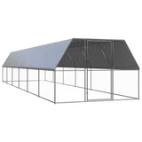 Vidaxl loft esterno per polli 3x12x2 m galvanizzato in acciaio