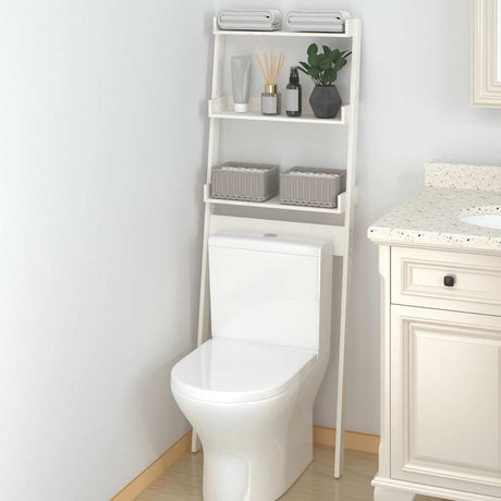 Vidaxx Toilettenständer 63,5x32x179 cm massives Kiefernholz weiß
