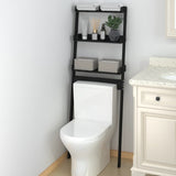 Vidaxl Toilettenregal 63,5x32x179 cm Festkiefer Holz schwarz