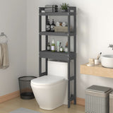 Rack per toilette Vidaxl 63x26x171 cm grigio pino solido