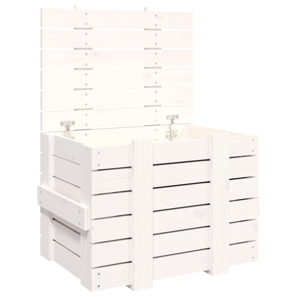 Vidaxx Aufbewahrungsbox 58x40,5x42 cm massives Kiefernholz weiß