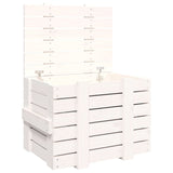 Boîte de rangement Vidaxl 58x40.5x42 cm Pine solide blanc