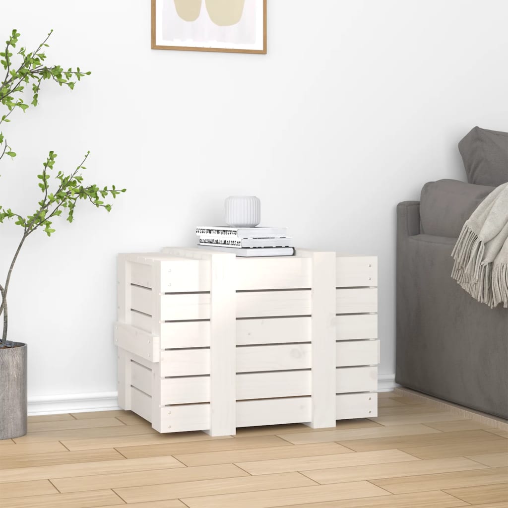 Vidaxx Aufbewahrungsbox 58x40,5x42 cm massives Kiefernholz weiß