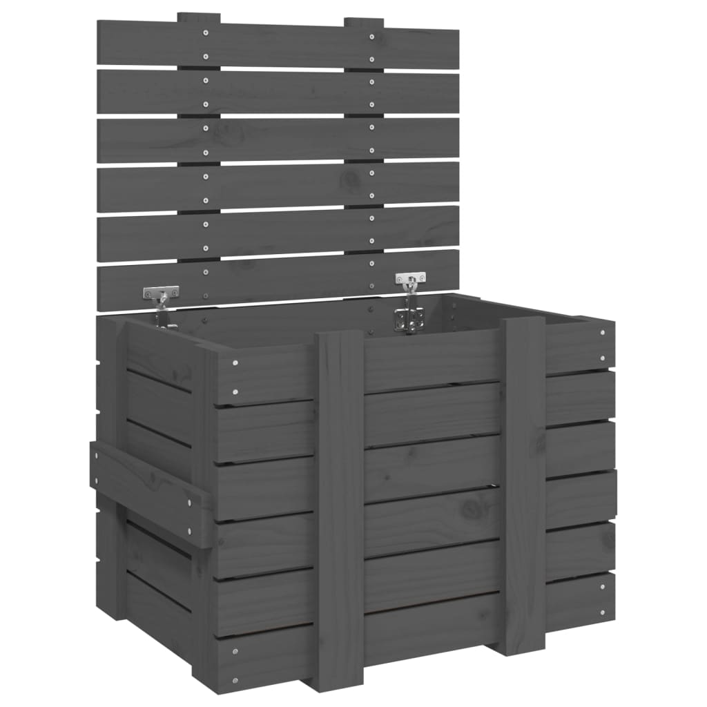 Vidaxx Aufbewahrungsbox 58x40,5x42 cm massives Kiefernholz grau