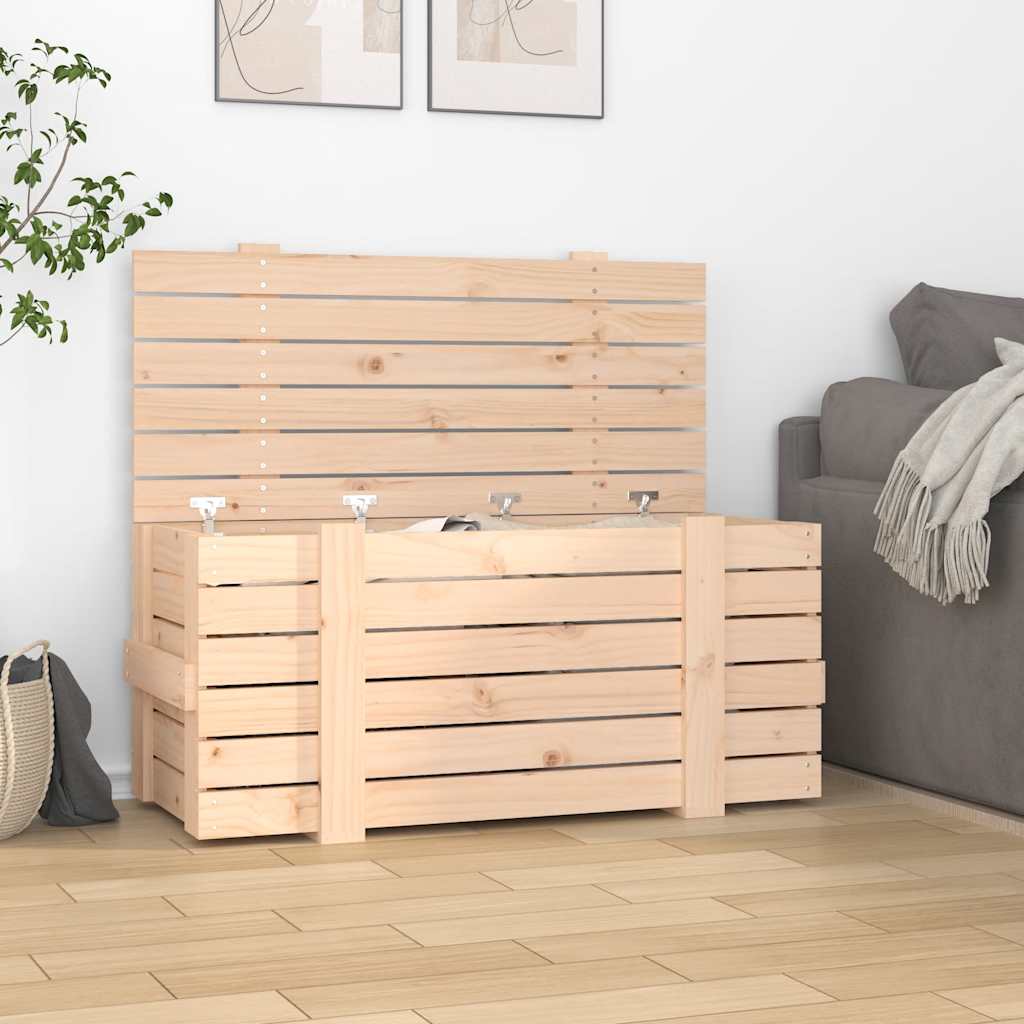 Vidaxl opbergbox 91x40,5x42 cm massief grenenhout