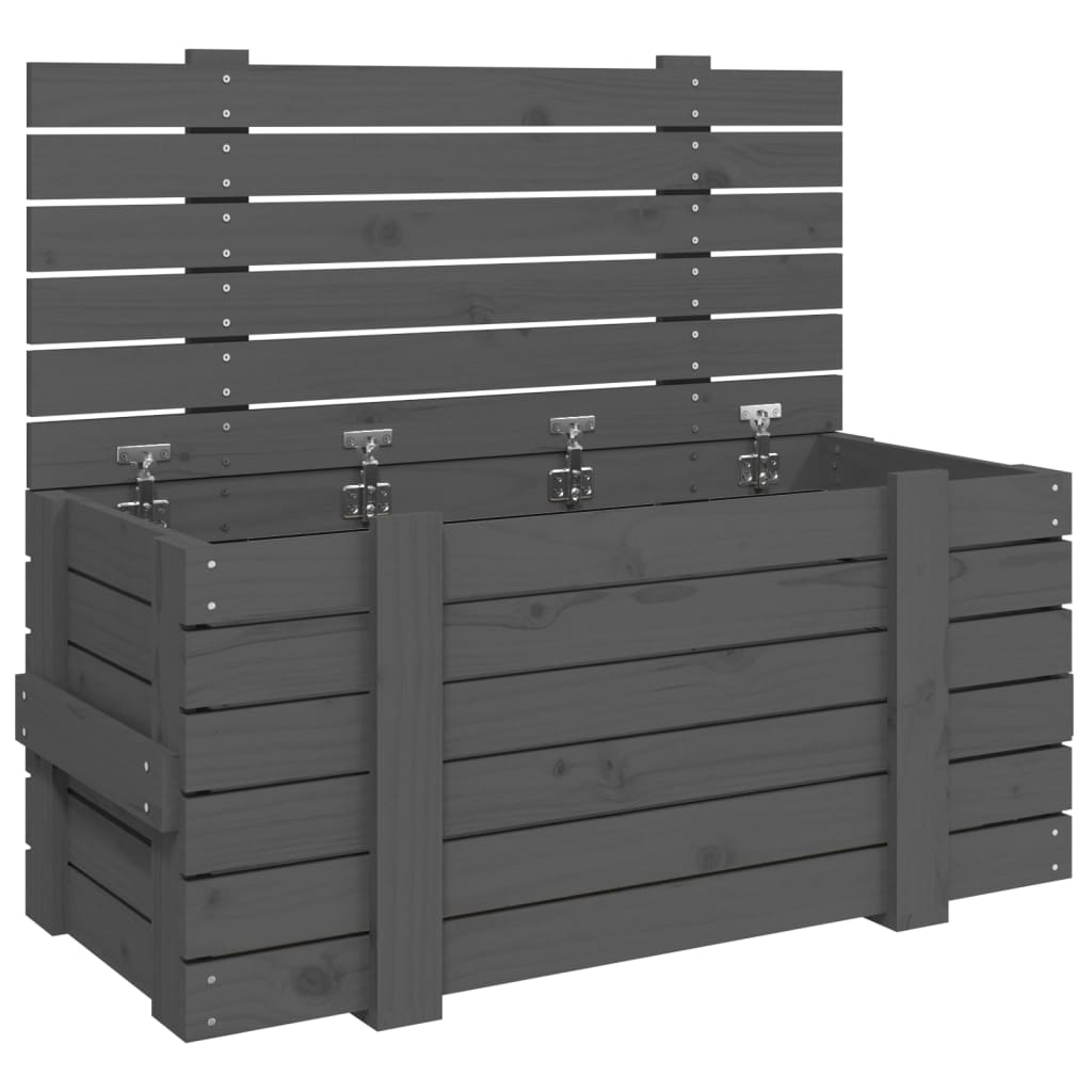 Vidaxx Aufbewahrungsbox 91x40,5x42 cm massives Kiefernholz grau