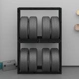 Vidaxl Tire Rack 120x40x180 cm Pino sólido Negro