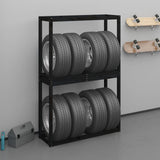 Vidaxl Tire Rack 120x40x180 cm Pino sólido Negro