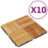 Vidaxl Terrassplattor 10 st 30x30 cm fast teakved