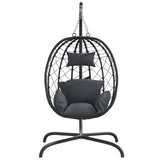 Vidaxl Hanging Chair s polštářem poly ratan a ocelový antracity -