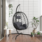 Vidaxl Hängesessel mit Kissen Polyrattan und Stahl Anthrazit