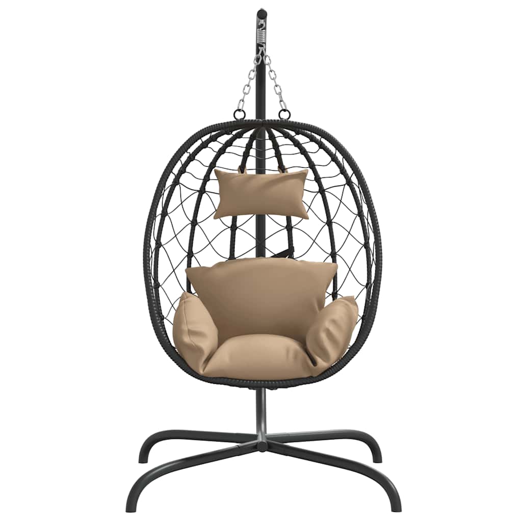 VidaXL Hängesessel mit Kissen Polyrattan und Stahl Taupe