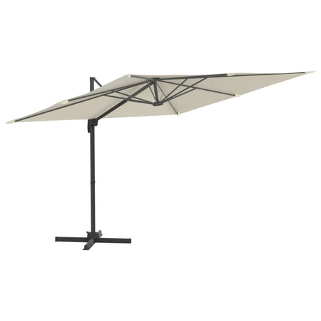 Vidaxl flytende parasol med aluminiumstang 400x300 cm sand hvit