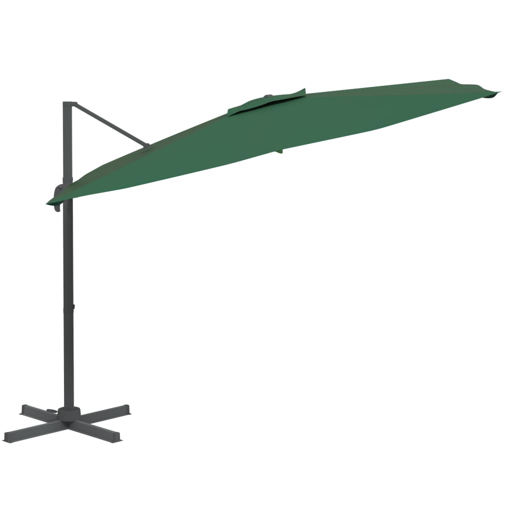 Parasol flotante Vidaxl con poste de aluminio 300x300 cm verde