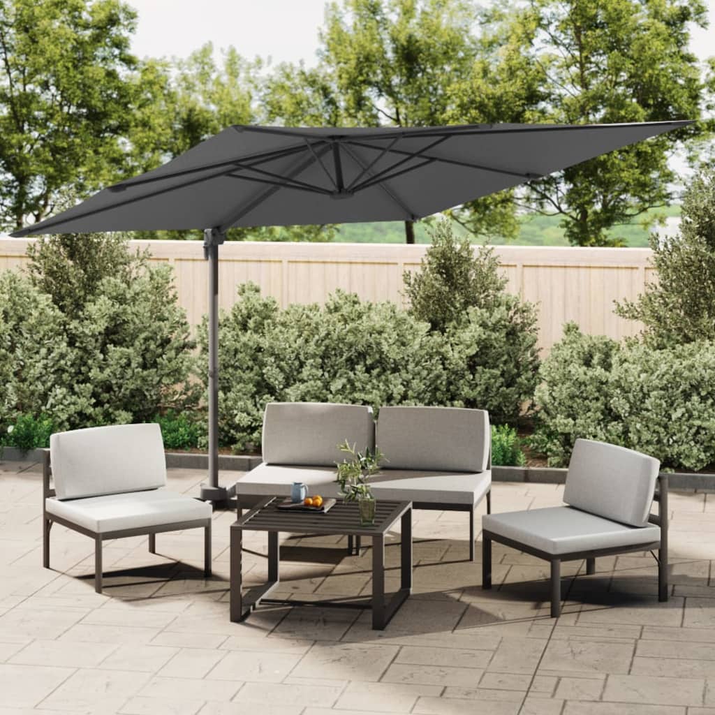 Vidaxl Floating Parasol con polo in alluminio 300x300 cm Antracite colorato