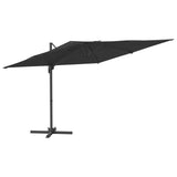 Parasol flotante de Vidaxl con poste de aluminio 300x300 cm negro