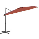 Vidaxl flytende parasol med aluminiumstang 300x300 cm terrakotta -farget