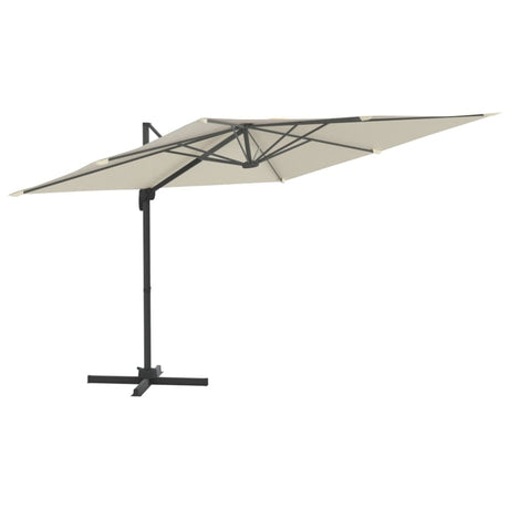 Vidaxl pływający parasol z oświetleniem LED 400x300 cm piaskowym białym