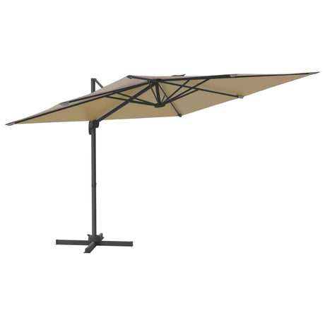 Vidaxl pływający parasol z oświetleniem LED 400x300 cm taupe