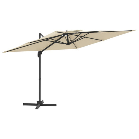 Vidaxl flytende parasol med dobbelt tak 400x300 cm sand hvit