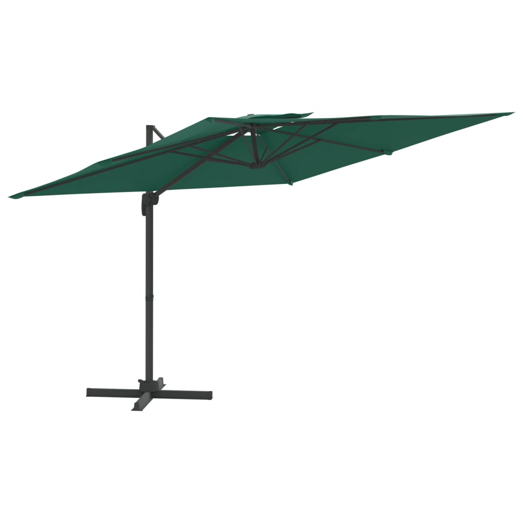 Vidaxl flytende parasol med dobbelt tak 300x300 cm grønn