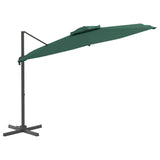 Vidaxl flytende parasol med dobbelt tak 300x300 cm grønn