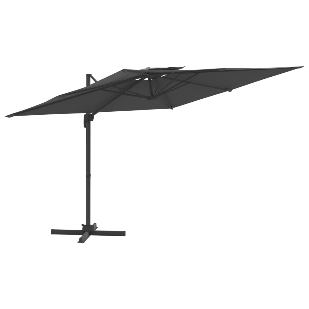 Vidaxl flytende parasol med dobbelttak 300x300 cm Antracitt -farget