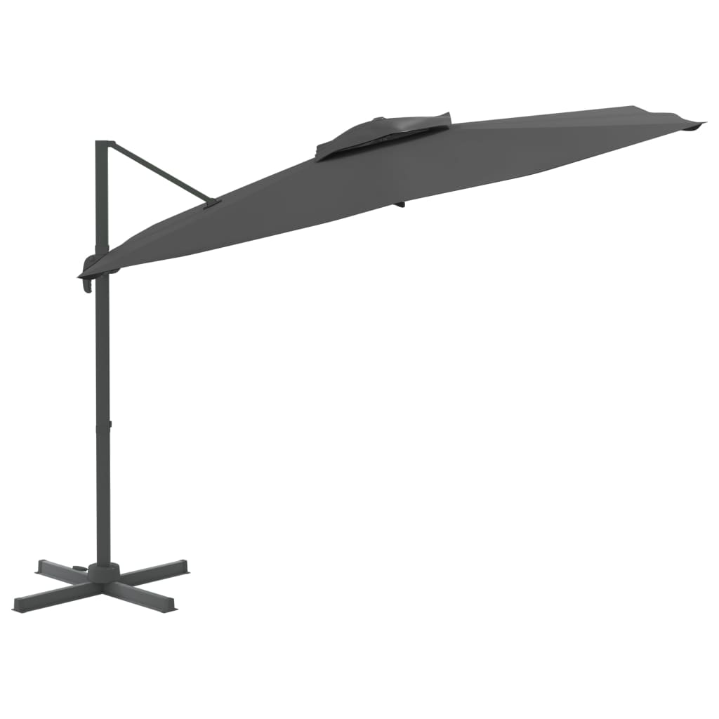 Vidaxl flytende parasol med dobbelttak 300x300 cm Antracitt -farget