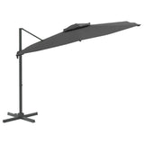 Vidaxl flytende parasol med dobbelt tak 400x300 cm Antracitt -farget