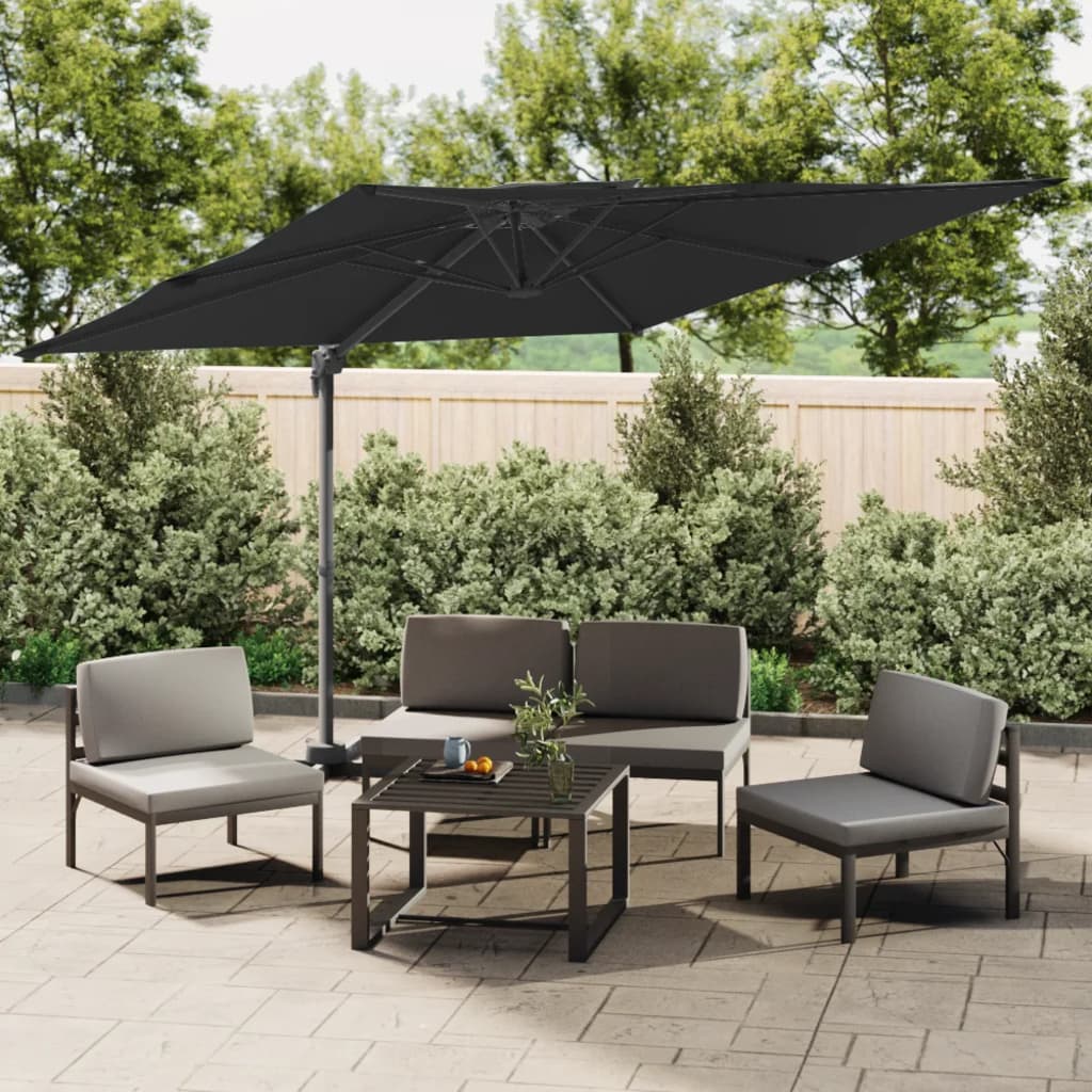 Vidaxl flytende parasol med dobbelt tak 300x300 cm svart