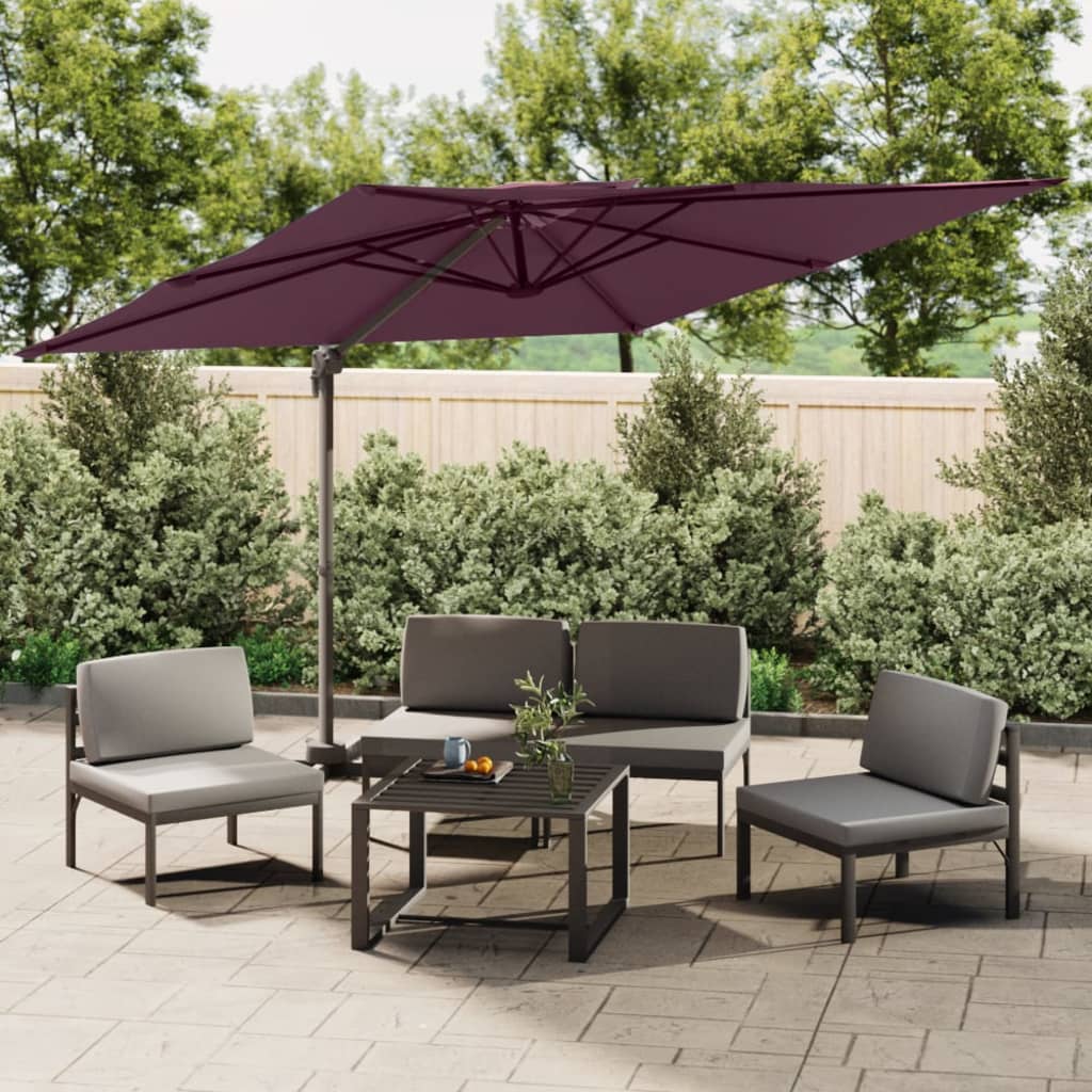 Vidaxl flytende parasol med dobbelttak 400x300 cm burgunder rød