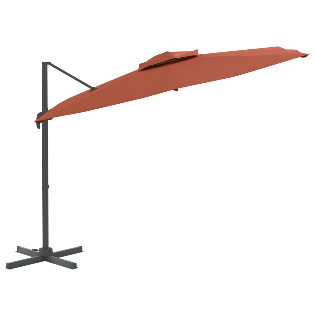 Vidaxl flytende parasol med dobbel topp 300x300 cm terrakotta