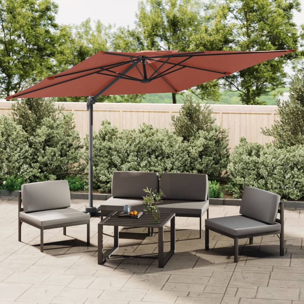 Vidaxl flytende parasol med dobbel topp 300x300 cm terrakotta