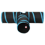 VidaXL Katzentunnel 3-Wege 90 cm Polyester Schwarz und Blau