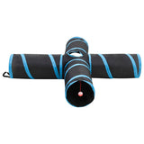 Vidaxl kattentunnel 4-voudig 132 cm polyester zwart en blauw