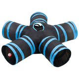 VidaXL Katzentunnel 5-fach 25 cm Polyester Schwarz und Blau