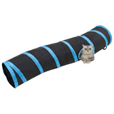 Vidaxl Cat Tunnel S-form 122 cm polyester svart och blå