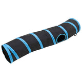 VidaXL Katzentunnel S-Form 122 cm Polyester Schwarz und Blau
