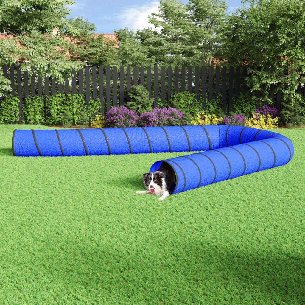 Tunnel de chien vidaxl Ø 55x1000 cm en polyester bleu