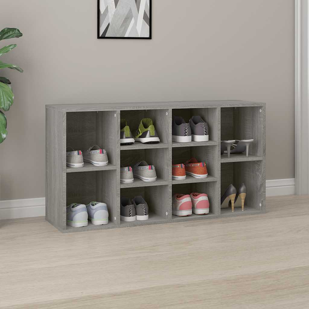 Vidaxl schoenenbank 103x30x55 cm bewerkt hout grijs sonoma eiken