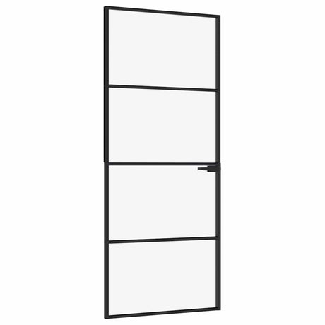 Vidaxx Innentür 83x201,5 cm Hartglas und Aluminium schmal schwarz